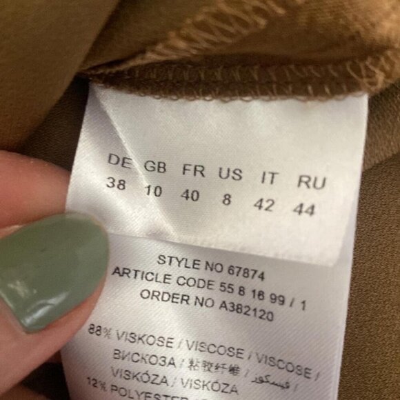 Champagne Satin Midi Skirt Quiet Luxury Capsule Holiday - Picture 10 of 12